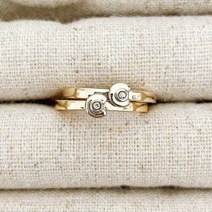 Coach Stackable Logo Rings in Gold, Size 6, Vintage New